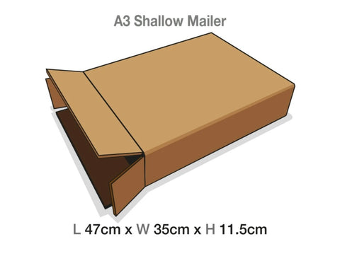 Brown Mailing Cartons to suit A3 Shallow Luxury Gift boxes
