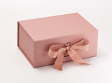 A5 Deep Pearlescent Rose Gold Luxury Gift box with magnetic closure, and choice of ribbon (Pack of 12)