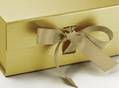 A5 Deep Pearlescent Gold Luxury Gift box with magnetic closure, and choice of ribbon (Pack of 12)