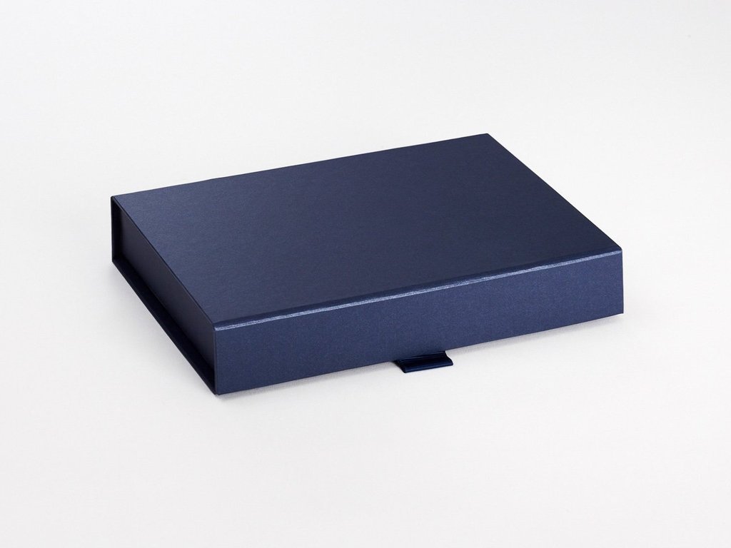 A6 Shallow Pearlescent Navy Luxury Gift box with magnetic closure (Pack of 12)