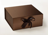 XL Deep Pearlescent Bronze Luxury Gift box with magnetic closure, and choice of ribbon (Pack of 12)