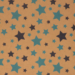 Kraft Stars Blue Giftwrap Counter Roll