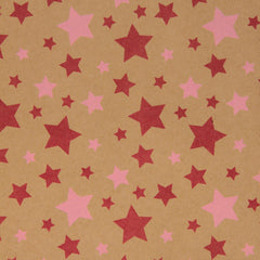 Kraft Stars Pink Giftwrap Counter Roll