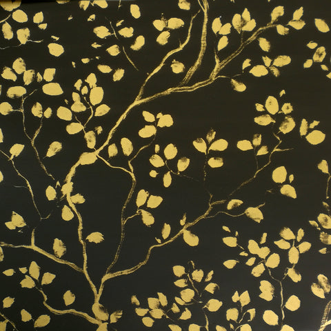 Gift Wrap Sheets - Forest Art Gold on Black (Pack of 25 sheets)
