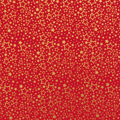 Gift Wrap Sheets - Dazzling Red Gold Star (Pack of 25 sheets)