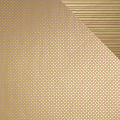 Gift Wrap Sheets - Eco-Spot Stripe Gold on Kraft (Pack of 25 sheets)