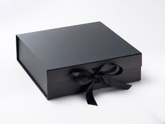 Large Black Luxury Gift box with magnetic closure, and choice of ribbon (Pack of 12)