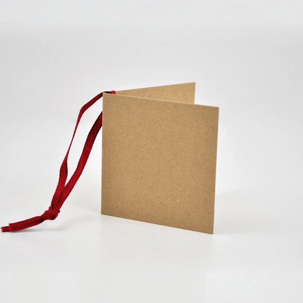 Square Kraft Gift Tags Cherry Red (50)