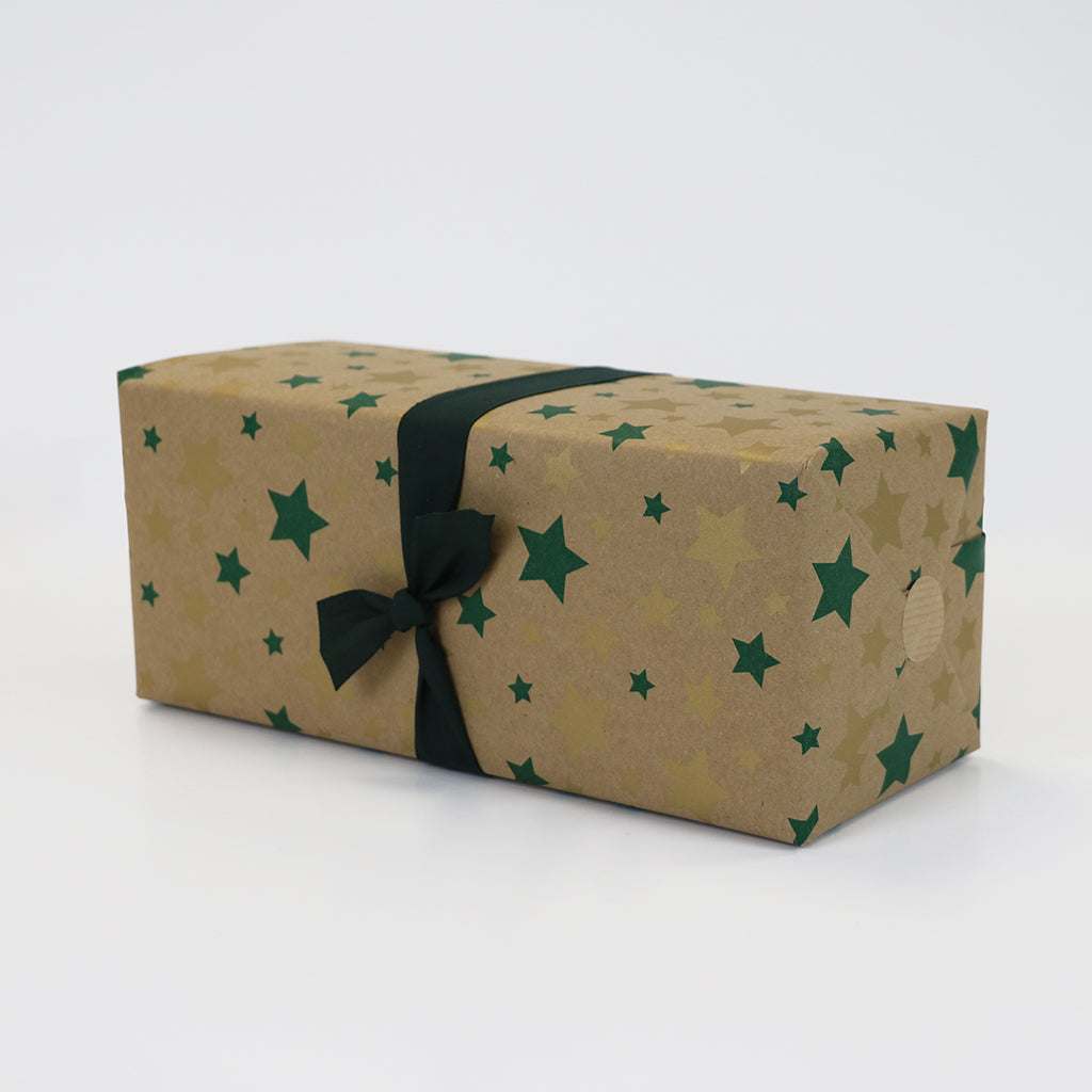 Kraft Stars Green Giftwrap Counter Roll