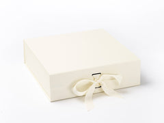 Large Ivory Luxury Gift box with magnetic closure, and choice of ribbon (Pack of 12)