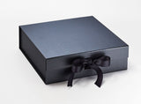 Large Pearlescent Pewter Luxury Gift box with magnetic closure, and choice of ribbon (Pack of 12)