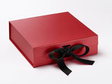 Medium Pearlescent Red Luxury Gift box with magnetic closure, and choice of ribbon (Pack of 12)