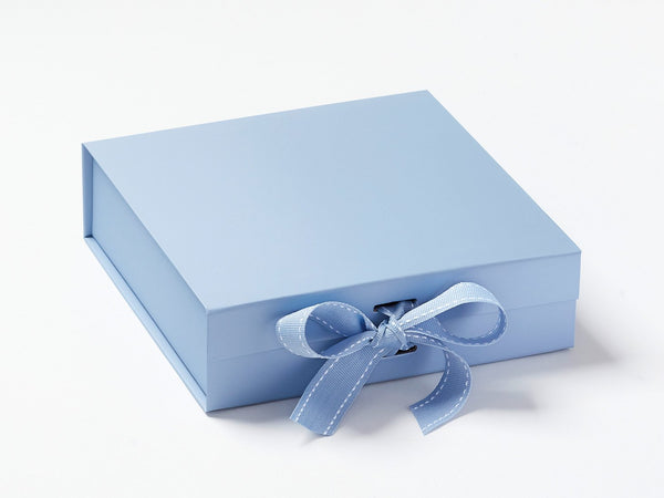 Medium Pale Blue Luxury Gift box with magnetic closure, and choice of ribbon (12)