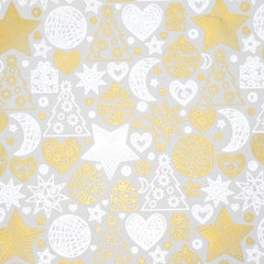 Gift Wrap Sheets - Sketch Gold and Silver Xmas (Pack of 25 sheets)