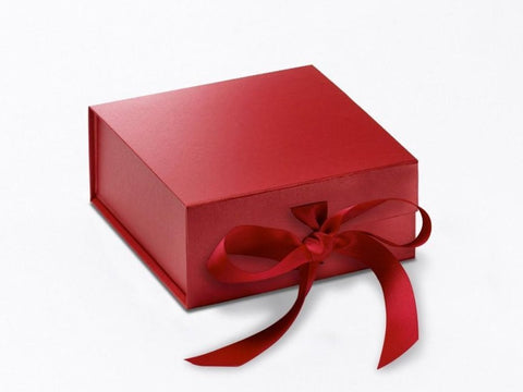 Small Pearlescent Red Luxury Gift box with magnetic closure, and ribbon (Pack of 12)