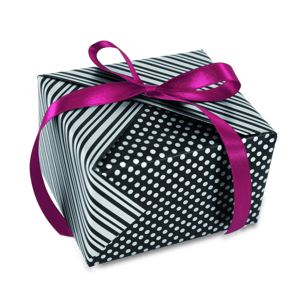 Gift Wrap Sheets - Spot Stripe BlackSilver Double-sided (Pack of 25 sheets)