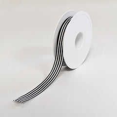 Black & White Striped Ribbon 16mm x 25m