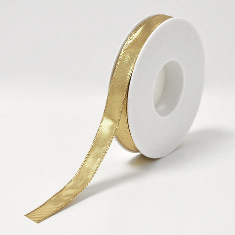 Sunbury Gloss Wired Gold Ribbon (15mm x 25m)