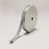 New York Glitter Wired Silver Ribbon (15mm x 25m)