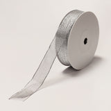 Silver Wired Ribbon (25mm x 100m)