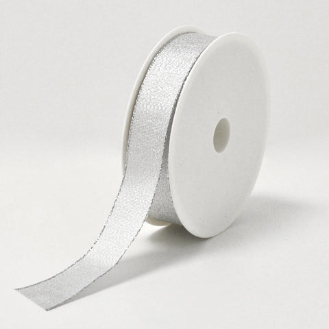 X8 Wired Silver Woven Ribbon (25mm x 25m)