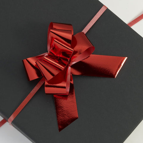 Metallic Red Large Pull Bows (Pack of 50)