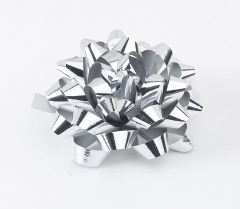 Metallic Silver Confetti Bows (50)