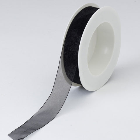 Plain Chiffon Black Ribbon (15mm and 25mm widths)