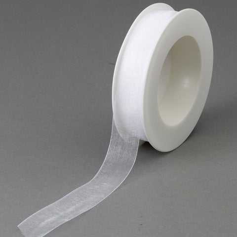 Plain Chiffon White Ribbon (25mm x 25m)