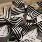 Black & White Striped Ribbon 25mm x 25m